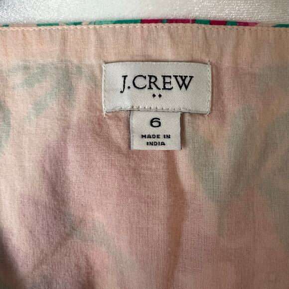 J Crew Factory Pink Tropical Floral Sleeveless Wrap Dress 6 Sundress Resortwear - Picture 5 of 5